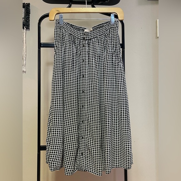 Button up checked midi skirt with pockets - Picture 1 of 6